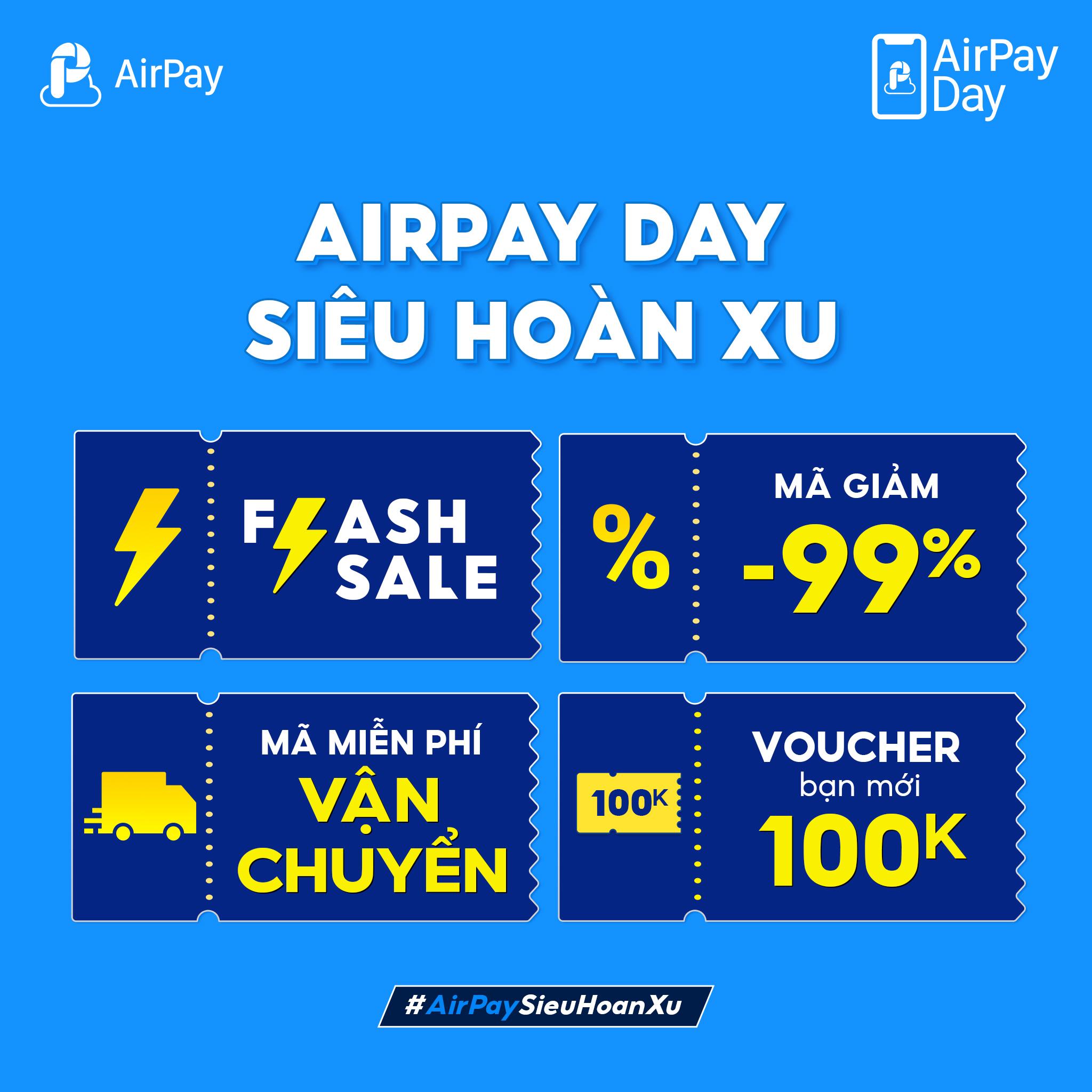 AirPay Day chiêu đãi “tín đồ” shopping voucher giảm giá đến 100K!